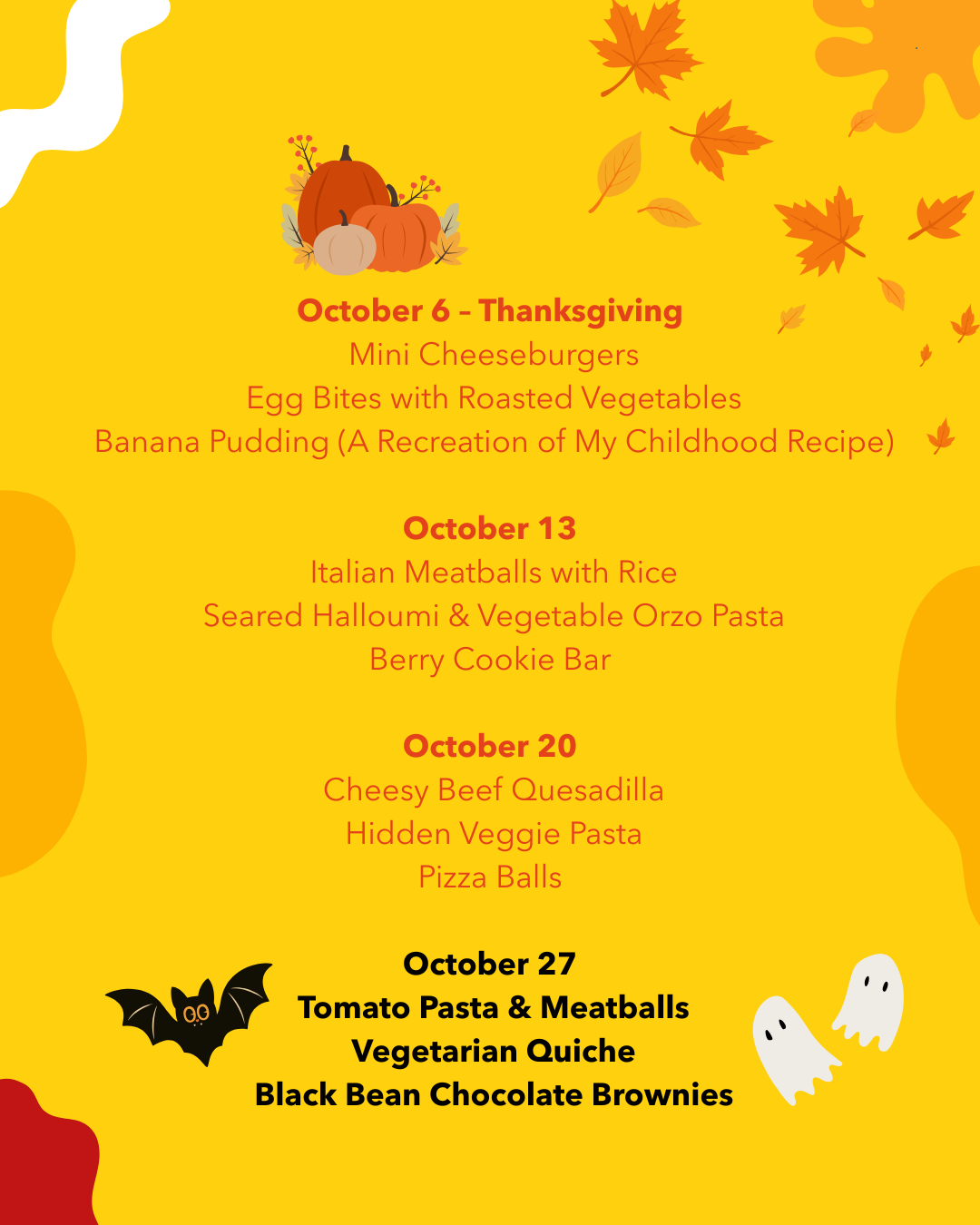 October Kids Meal