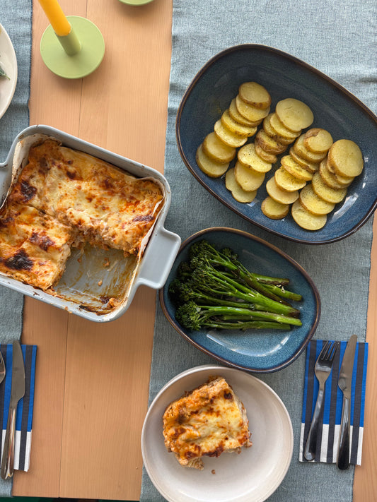 Lasagna with Roasted Vegetables & Salad