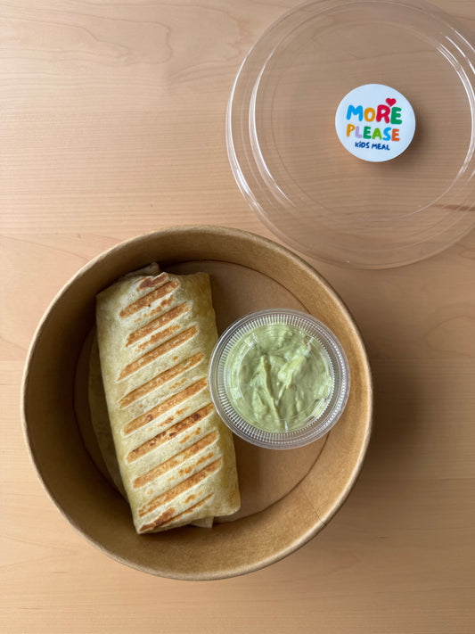 Cheese Bean Wrap with Avocado Dip